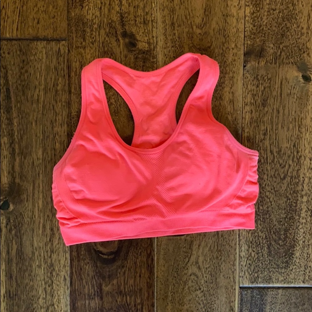 Pink padded sports bra
